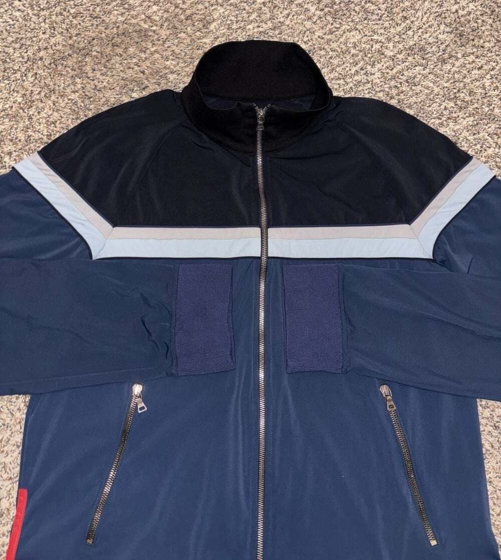 Prada Sport Vintage Colorblock Olympic Track Jacket with Red Logo Tab - Picture 4 of 8